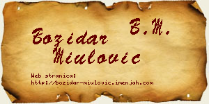 Božidar Miulović vizit kartica